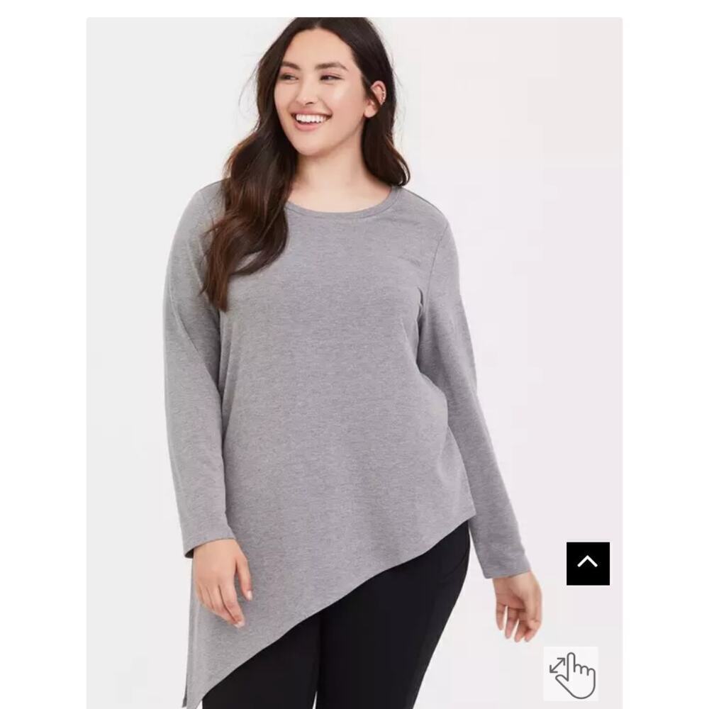 Torrid French Terry Asymmetrical Hem Long Sleeve Active Sweatshirt Size 1X